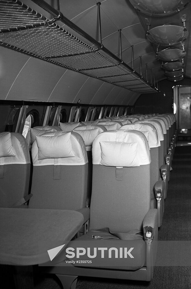 Compartment of the Tupolev Tu-110 passenger airliner