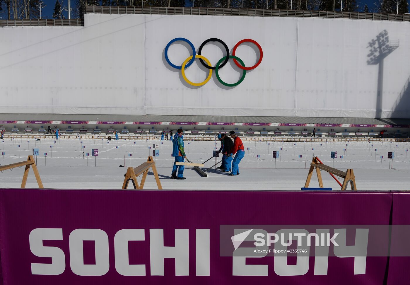 2014 Olympics. Biathlon. Women. Training sessions