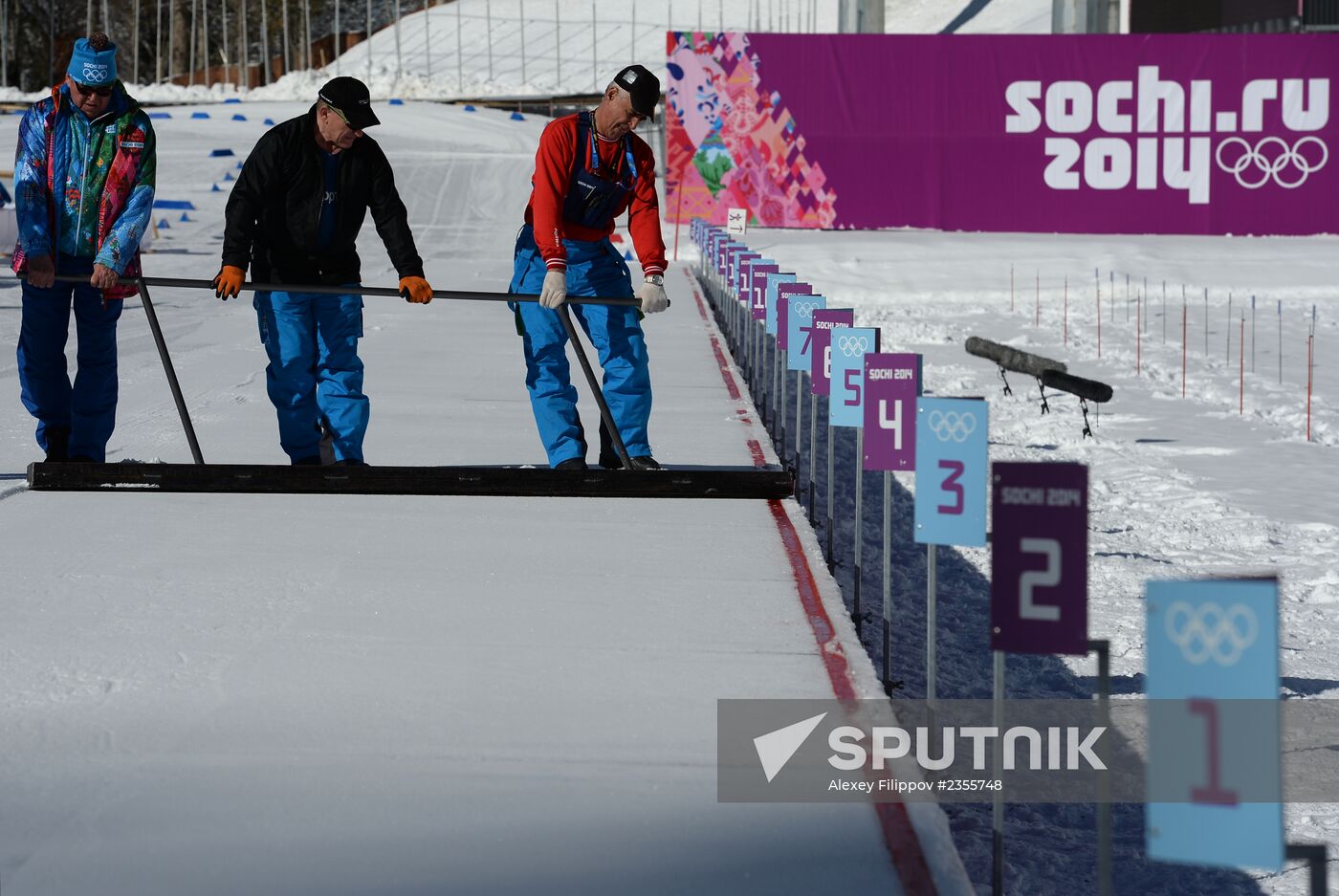 2014 Olympics. Biathlon. Women. Training sessions