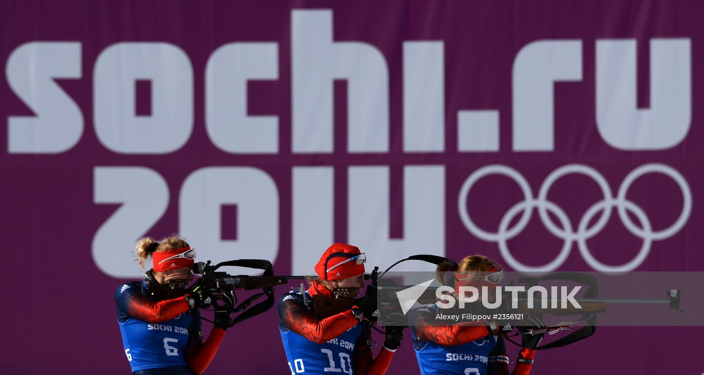 Winter Olympics 2014. Biathlon. Women. Trainings