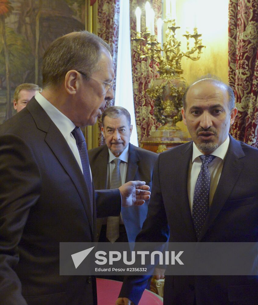 Sergei Lavrov meets with Syrian National Coalition President Ahmad Jarba