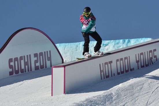 2014 Winter Olympics. Snowboard. Slopestyle. Training sessions