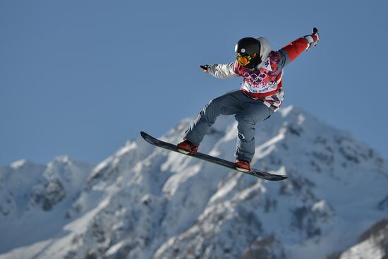 2014 Winter Olympics. Snowboard. Slopestyle. Training sessions