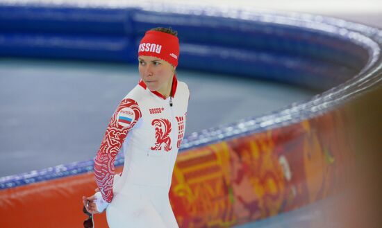Winter Olympics 2014. Speed skating. Trainings