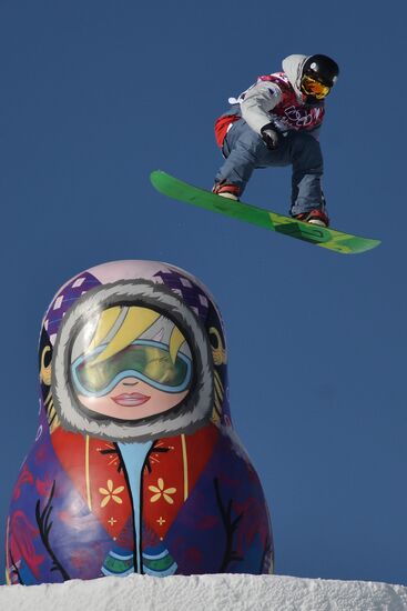 2014 Winter Olympics. Snowboard. Slopestyle. Training sessions