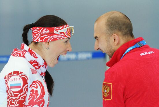 Winter Olympics 2014. Speed skating. Trainings