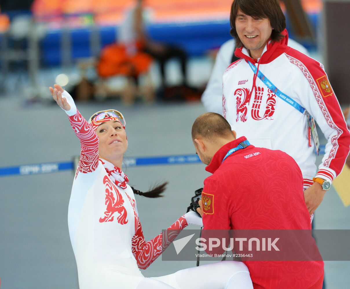 Winter Olympics 2014. Speed skating. Trainings