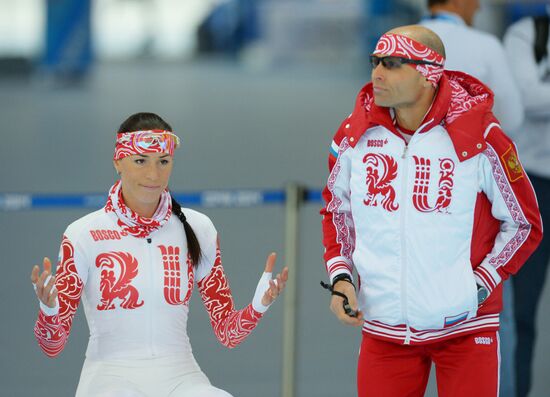 Winter Olympics 2014. Speed skating. Trainings