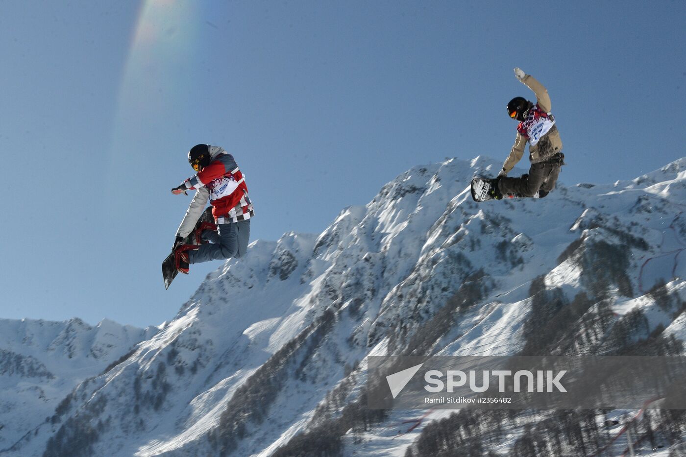 2014 Winter Olympics. Snowboard. Slopestyle. Training sessions
