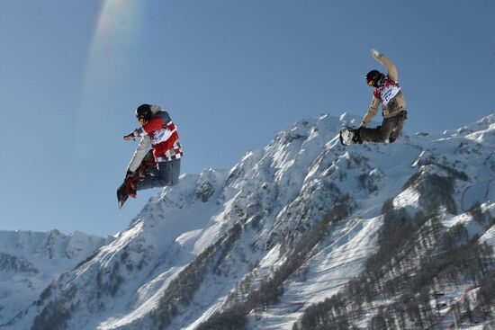 2014 Winter Olympics. Snowboard. Slopestyle. Training sessions