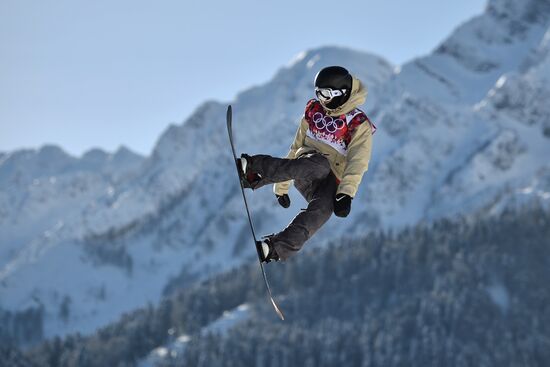 2014 Winter Olympics. Snowboard. Slopestyle. Training sessions