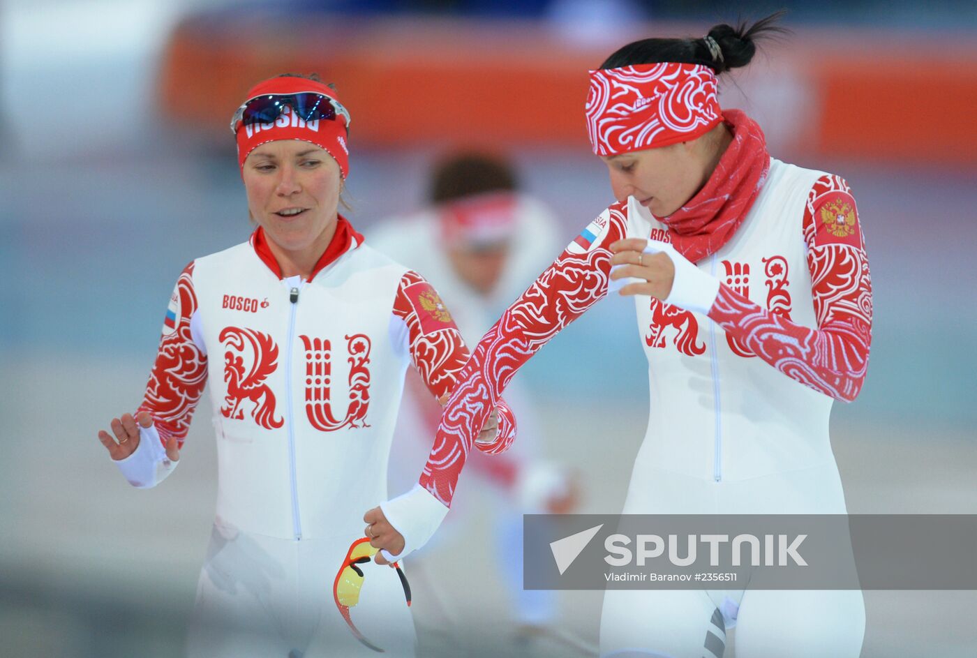 Winter Olympics 2014. Speed skating. Trainings