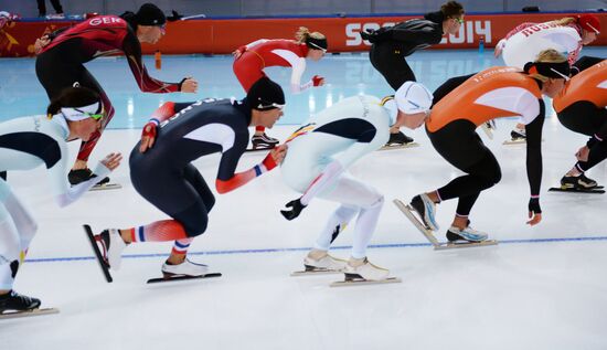 Winter Olympics 2014. Speed skating. Trainings