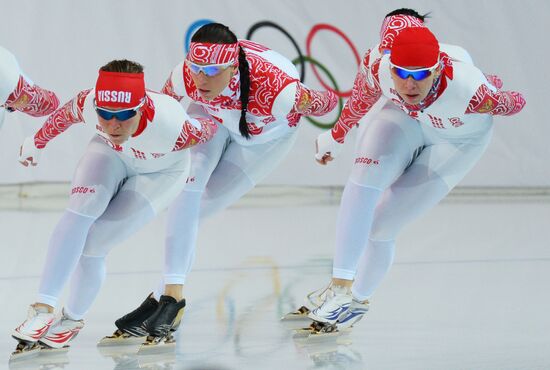 Winter Olympics 2014. Speed skating. Trainings