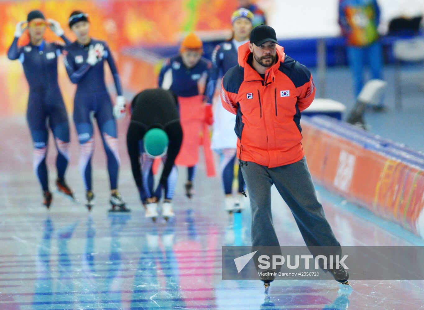 2014 Winter Olympics. Speed skating. Trainig session