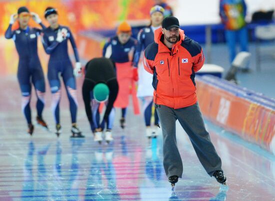 2014 Winter Olympics. Speed skating. Trainig session