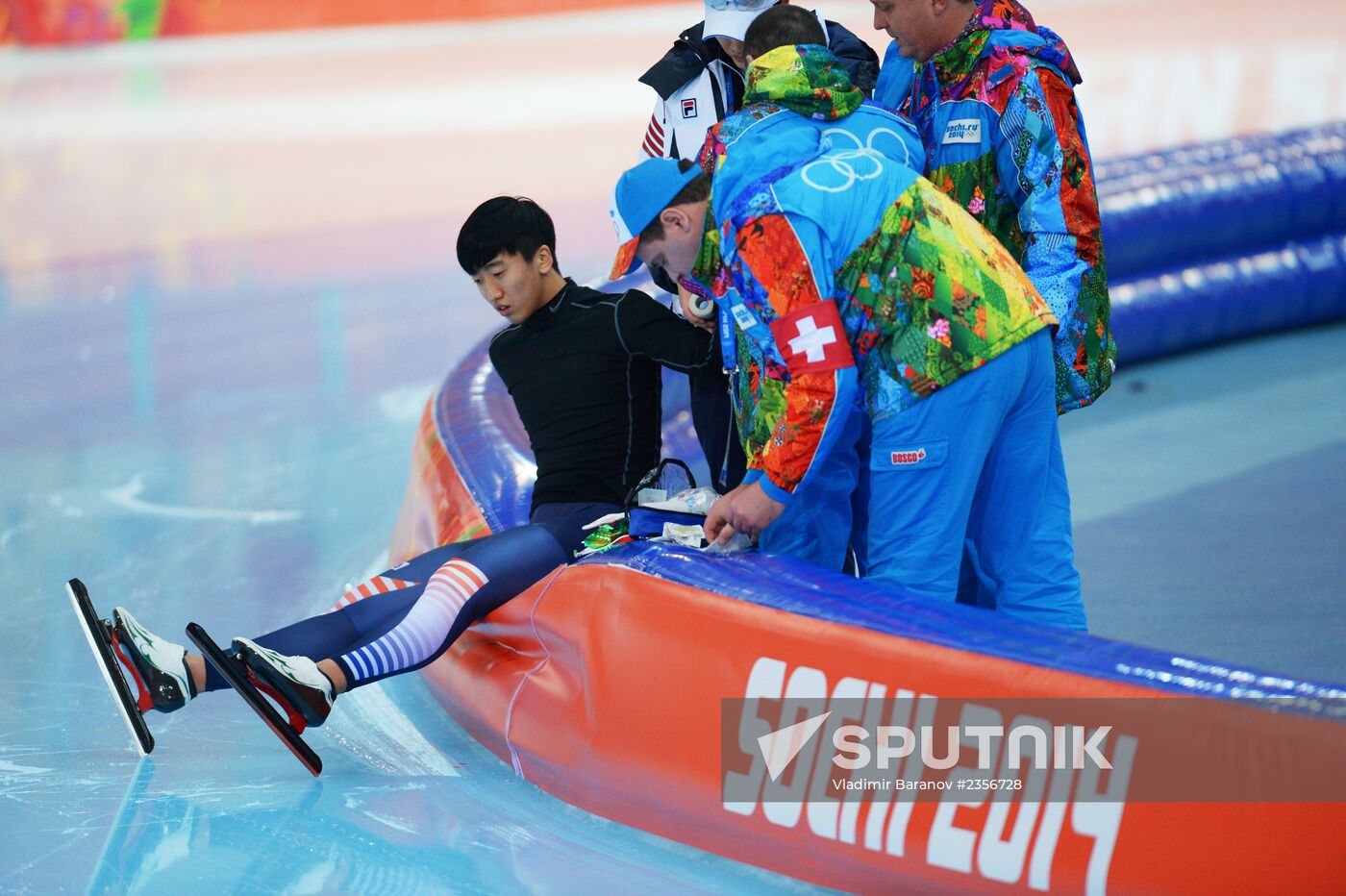 2014 Winter Olympics. Speed skating. Trainig session