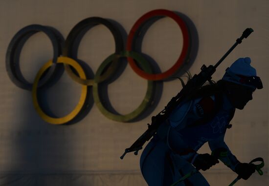 2014 Winter Olympics. Biathlon. Trainig session