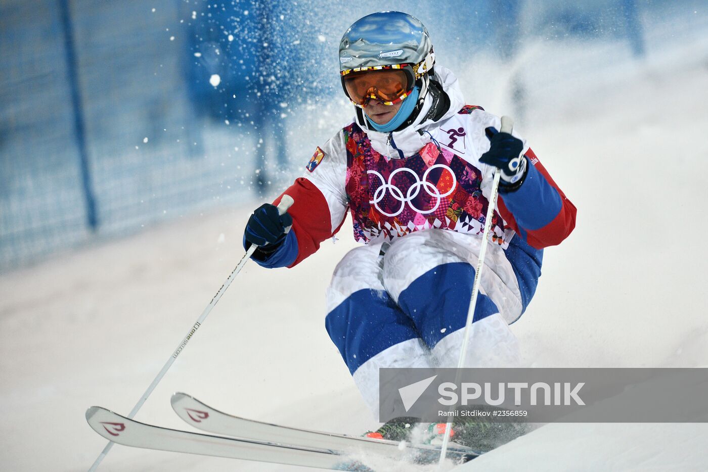 2014 Winter Olympics. Freestyle Moguls. Trainig session