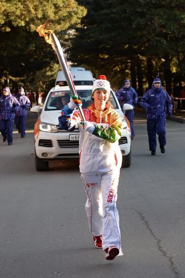 Olympic torch relay in Sochi. Day One