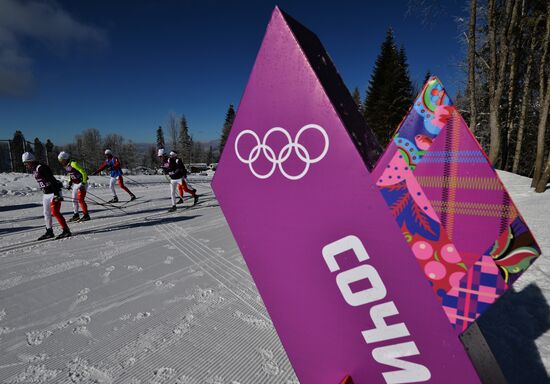 2014 Winter Olympics. Cross-country skiing. Training sessions