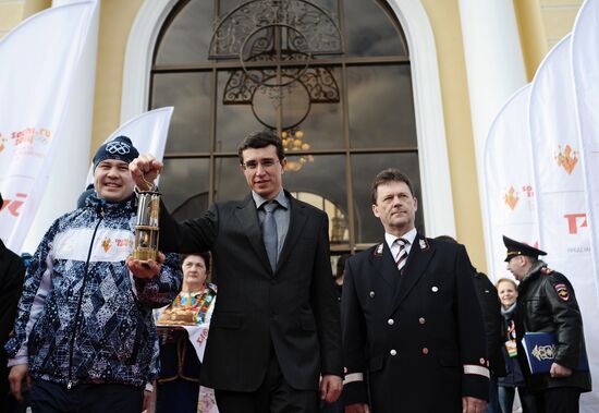 Olympic torch relay in Sochi. Day One