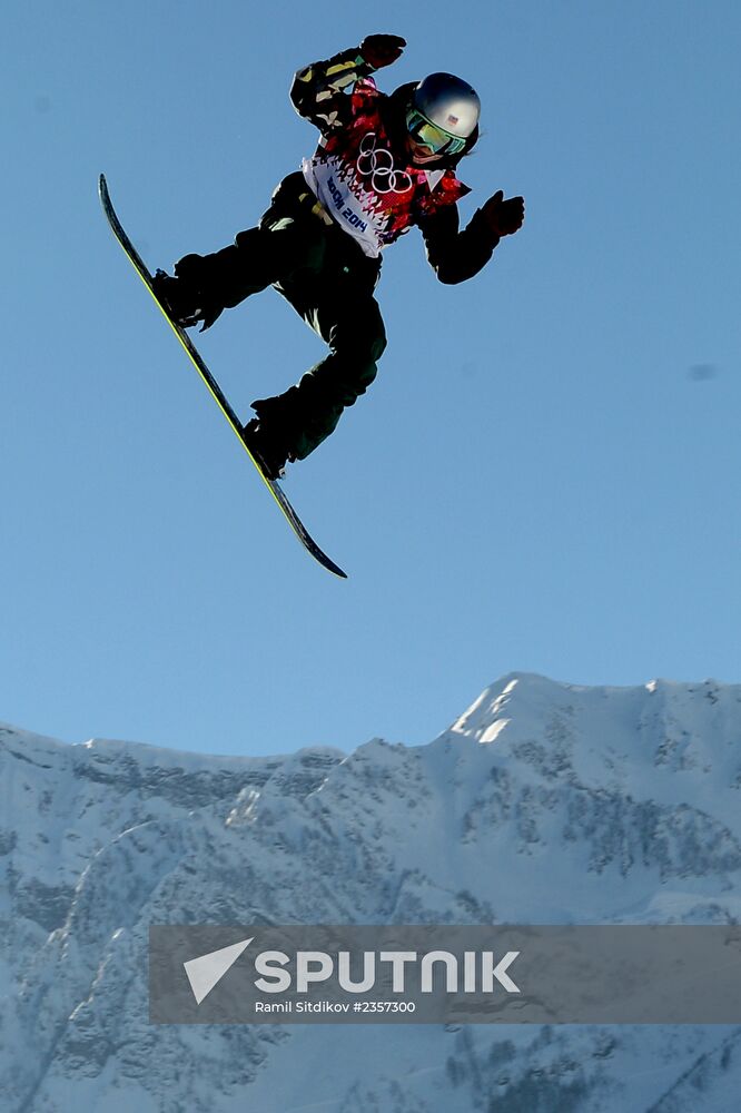 2014 Winter Olympics. Snowboarding. Slopestyle. Trainings