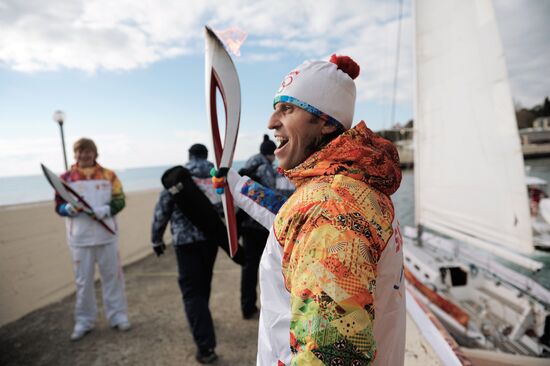 Olympic Torch relay. Sochi. Day 1
