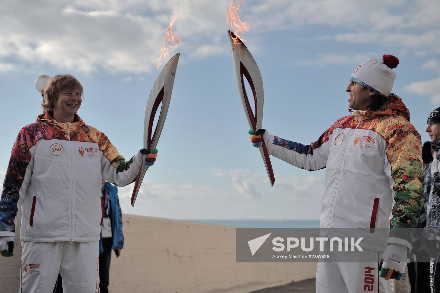 Olympic Torch Relay in Sochi. Day One