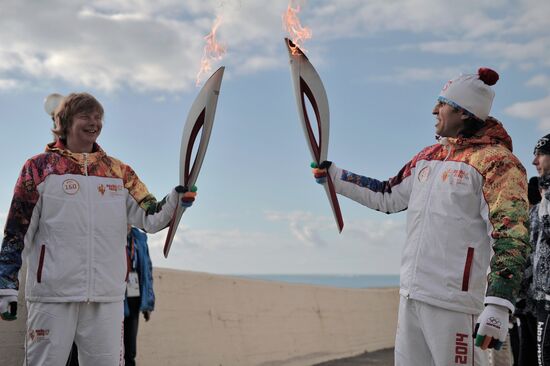 Olympic Torch Relay in Sochi. Day One