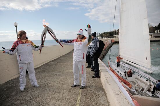 Olympic Torch relay. Sochi. Day 1