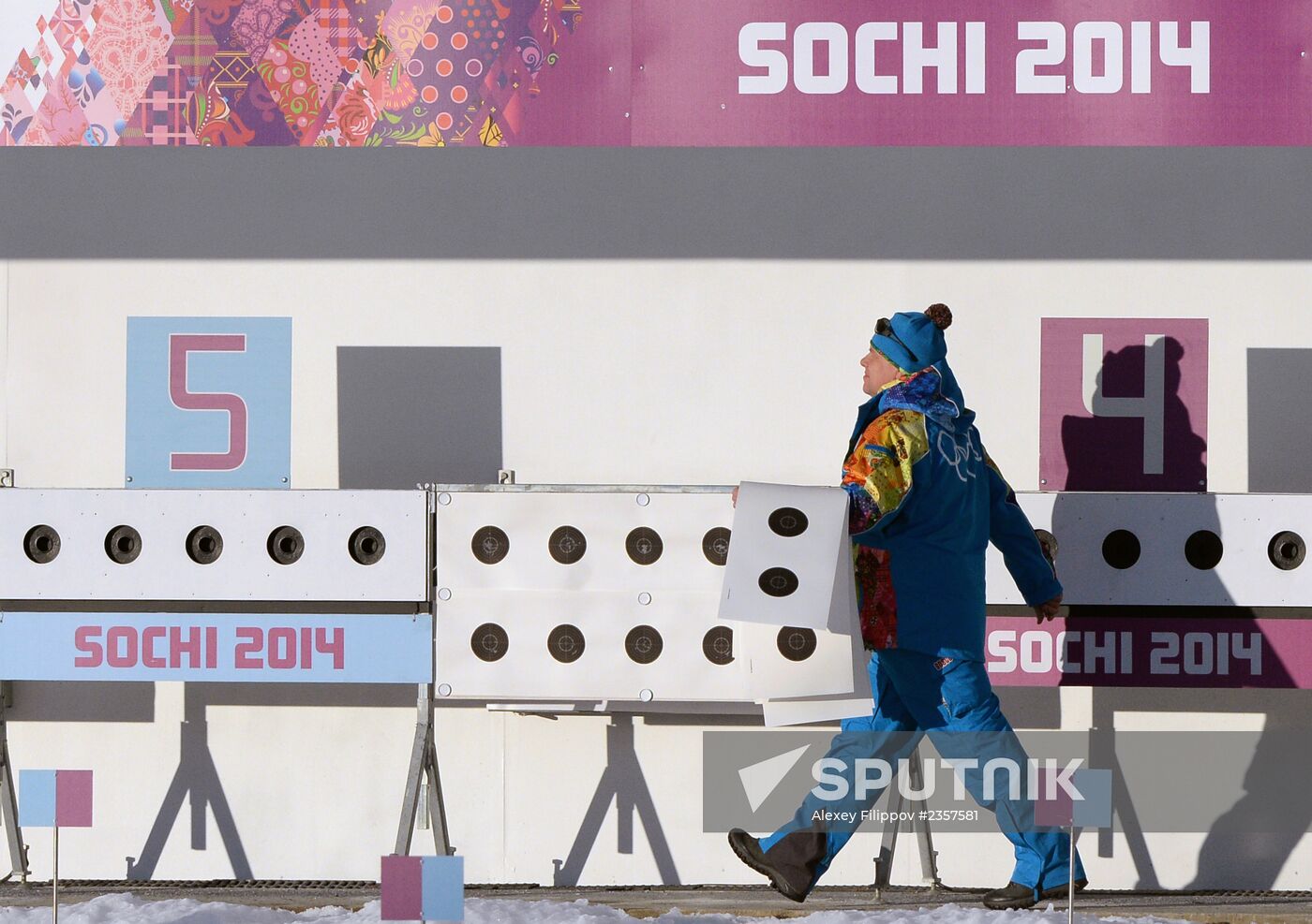 2014 Olympics. Biathlon. Men's sprint. Training session