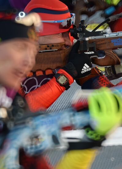 2014 Olympics. Biathlon. Men's sprint. Training session