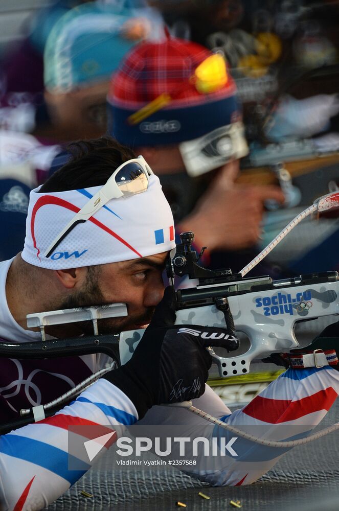 2014 Olympics. Biathlon. Men's sprint. Training session