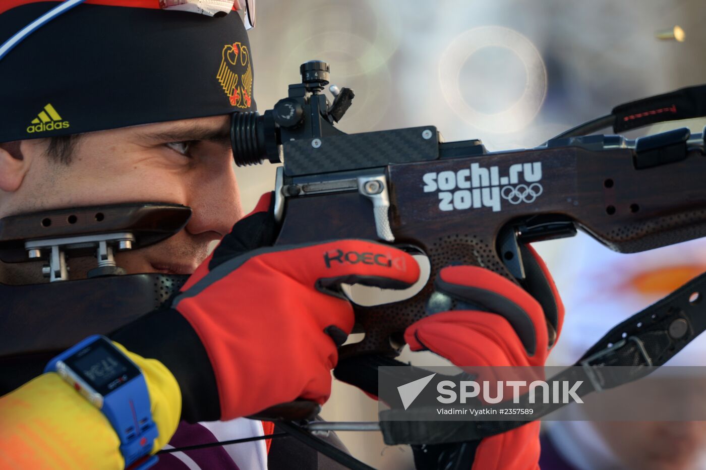 2014 Olympics. Biathlon. Men's sprint. Training session