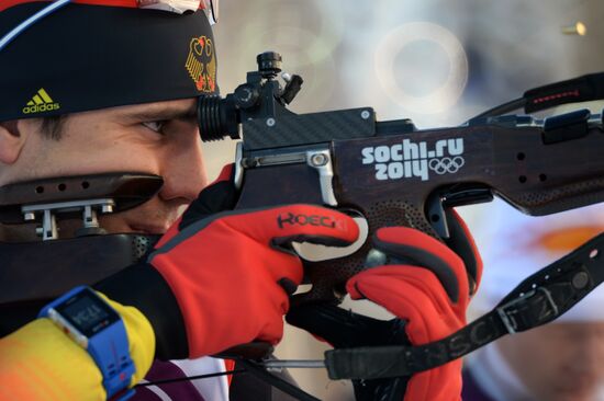 2014 Olympics. Biathlon. Men's sprint. Training session
