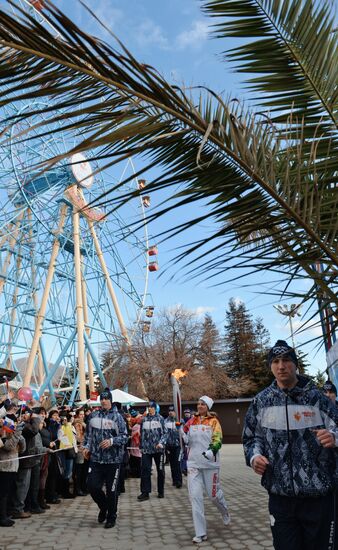 Olympic torch relay in Sochi. Day One