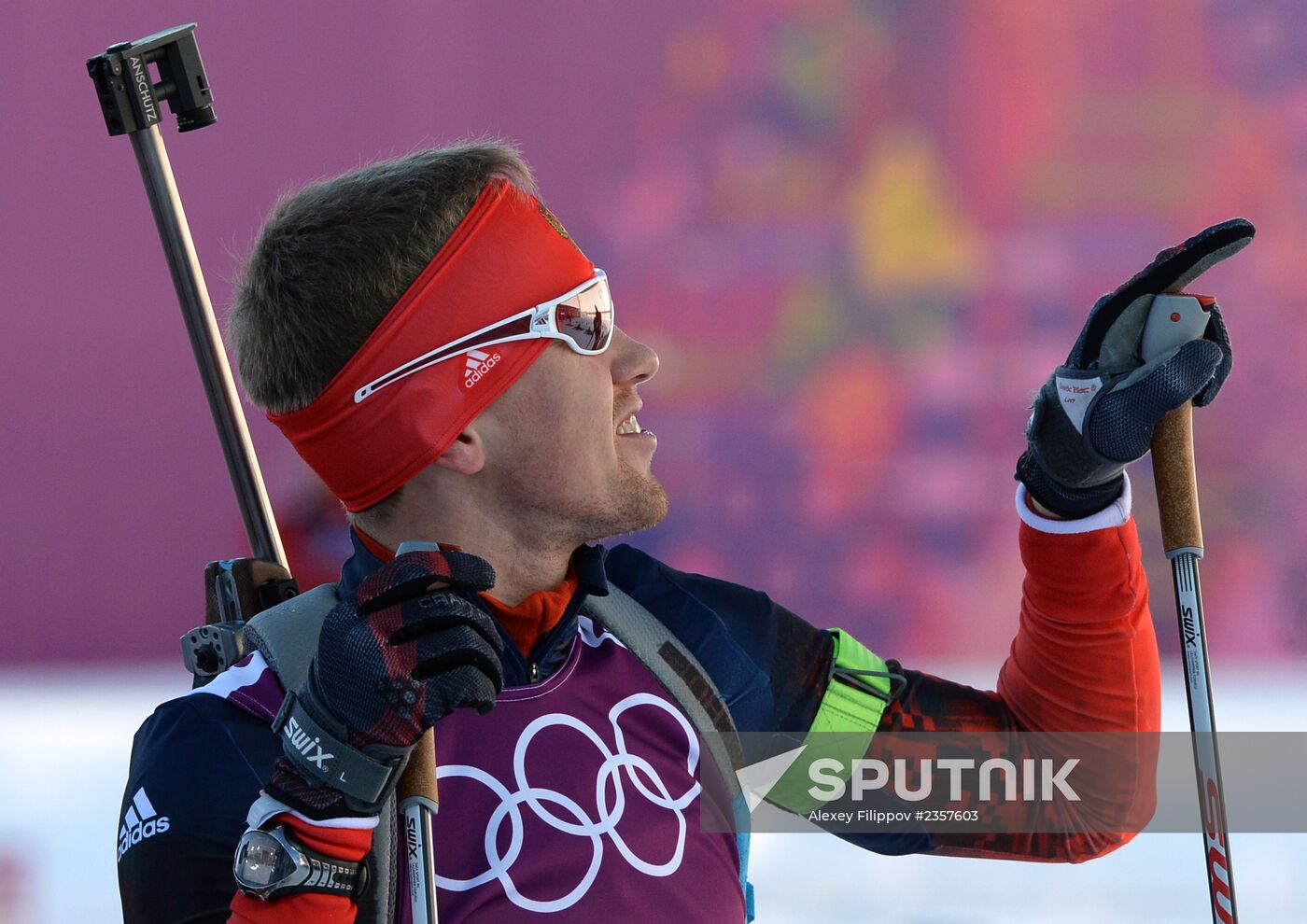 2014 Olympics. Biathlon. Men's sprint. Training session