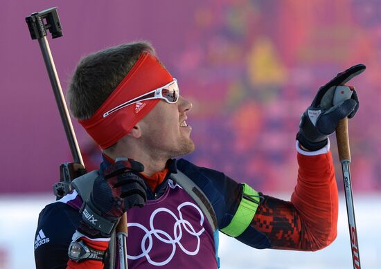 2014 Olympics. Biathlon. Men's sprint. Training session