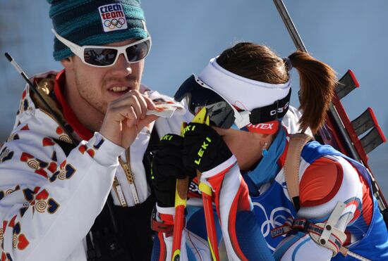 2014 Olympics. Biathlon. Women. Training sessions