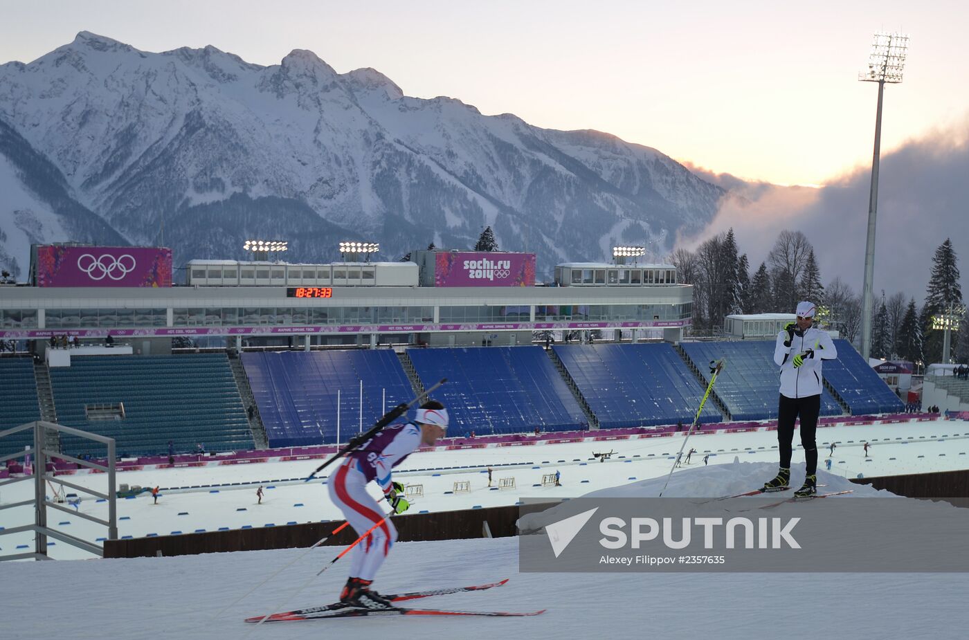 2014 Olympics. Biathlon. Men's sprint. Training session