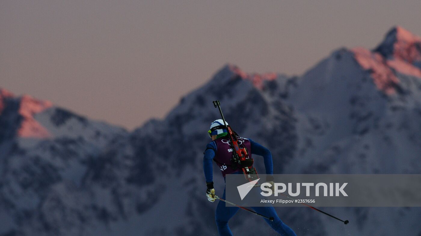 2014 Winter Olympics. Biathlon. Men. Sprint race. Trainings