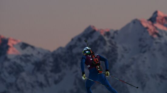 2014 Winter Olympics. Biathlon. Men. Sprint race. Trainings