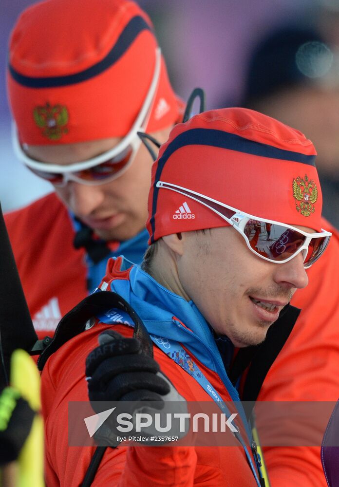 2014 Winter Olympics. Biathlon. Men. Sprint race. Trainings