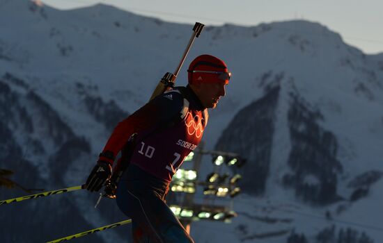 2014 Winter Olympics. Biathlon. Men. Sprint race. Trainings