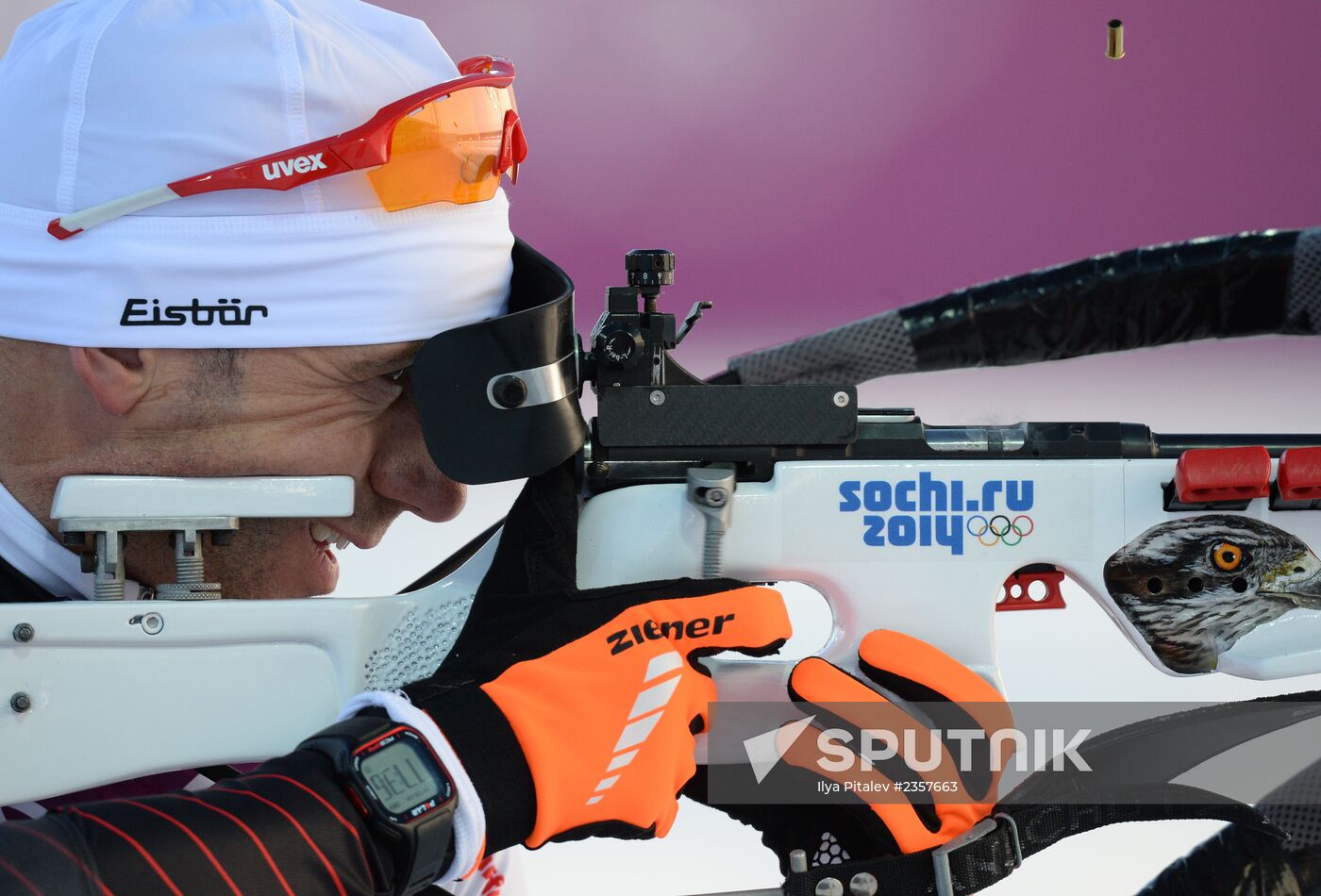 2014 Winter Olympics. Biathlon. Men. Sprint race. Trainings