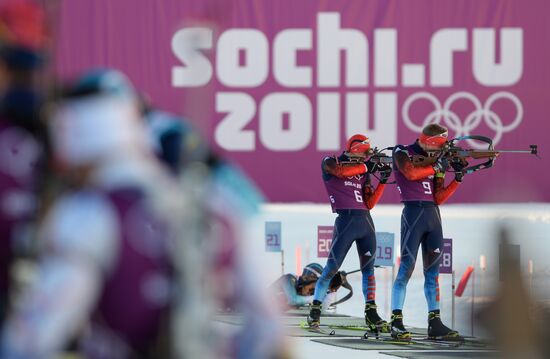 2014 Winter Olympics. Biathlon. Men. Sprint race. Trainings