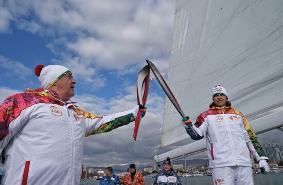 Olympic Torch relay. Sochi. Day 1