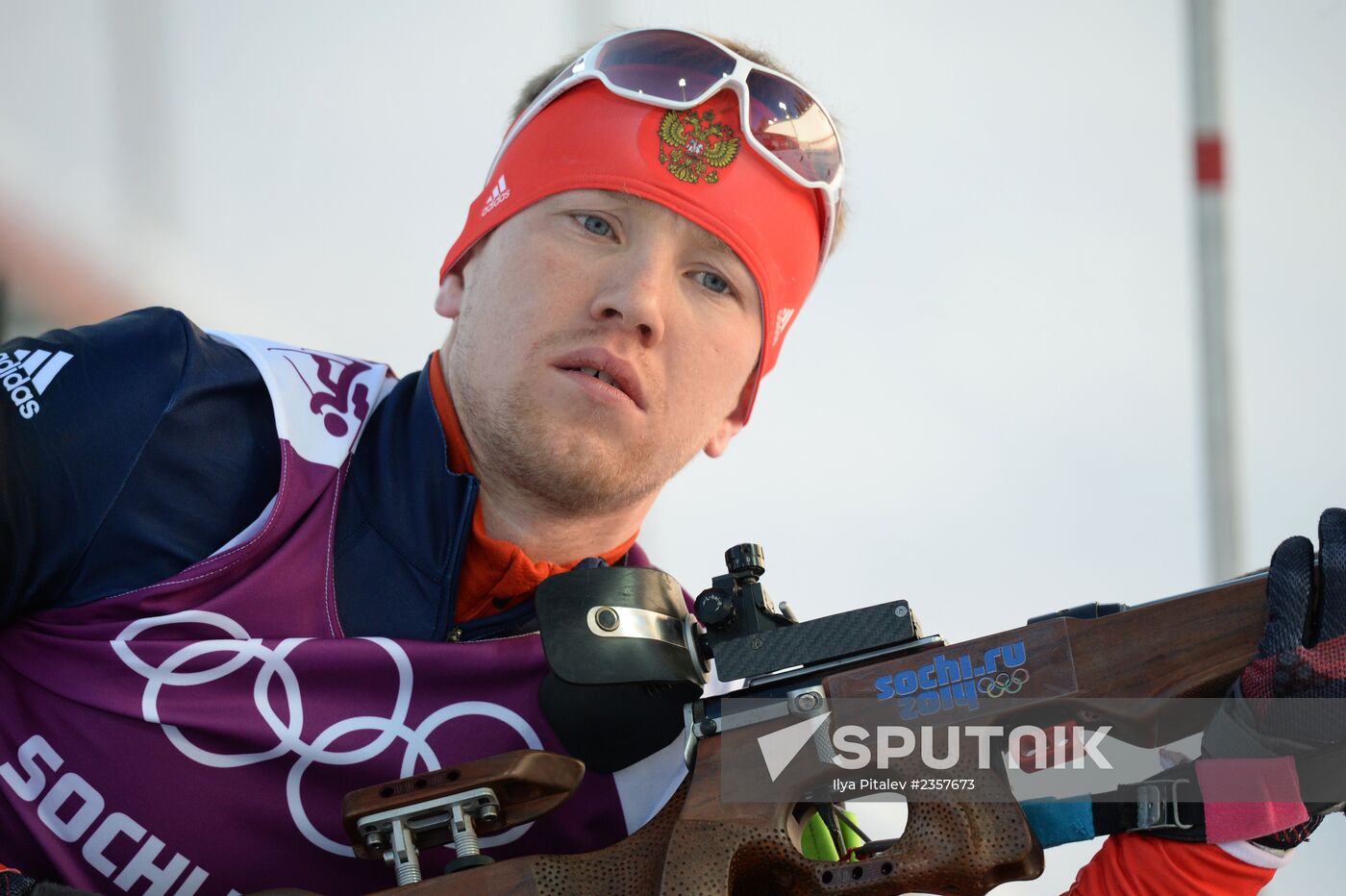 2014 Winter Olympics. Biathlon. Men. Sprint race. Trainings