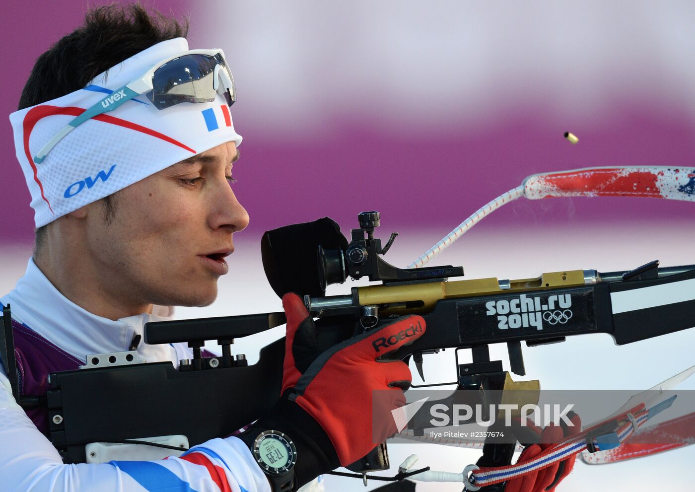 2014 Winter Olympics. Biathlon. Men. Sprint race. Trainings